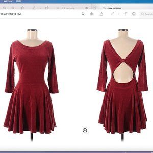 AIKO burnt orange velvet dress small